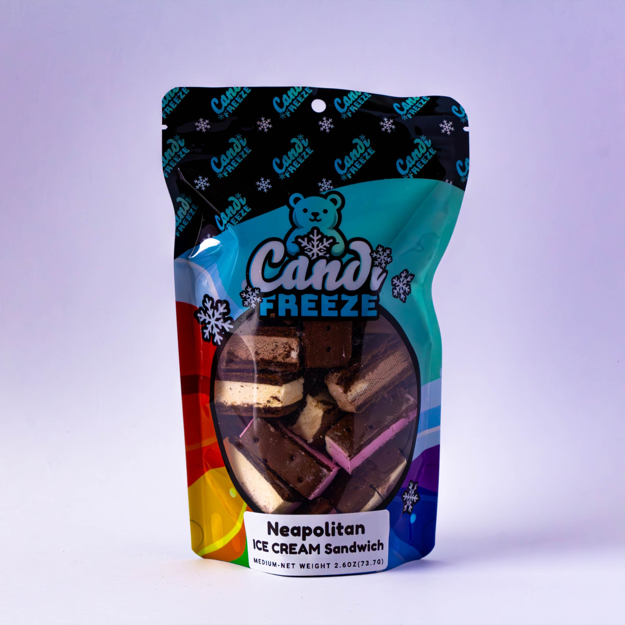 Neapolitan Ice Cream Sandwich by CandiFreeze – Freeze-Dried, Crunchy,