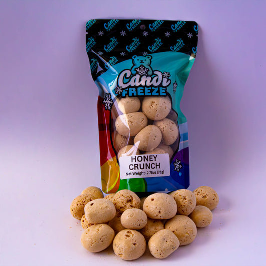 Honey Crunch By CandiFreeze - Freeze-Dried, Crunchy, Nutty & Honey Flavored Candy – 2.75oz (78g)   w/Resealable Bag