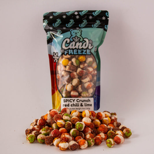 Spicy Crunch by CandiFreeze – Freeze-Dried, Crunchy, Sweet & Spicy Chamoy Fruit Candy – 5oz Resealable Bag
