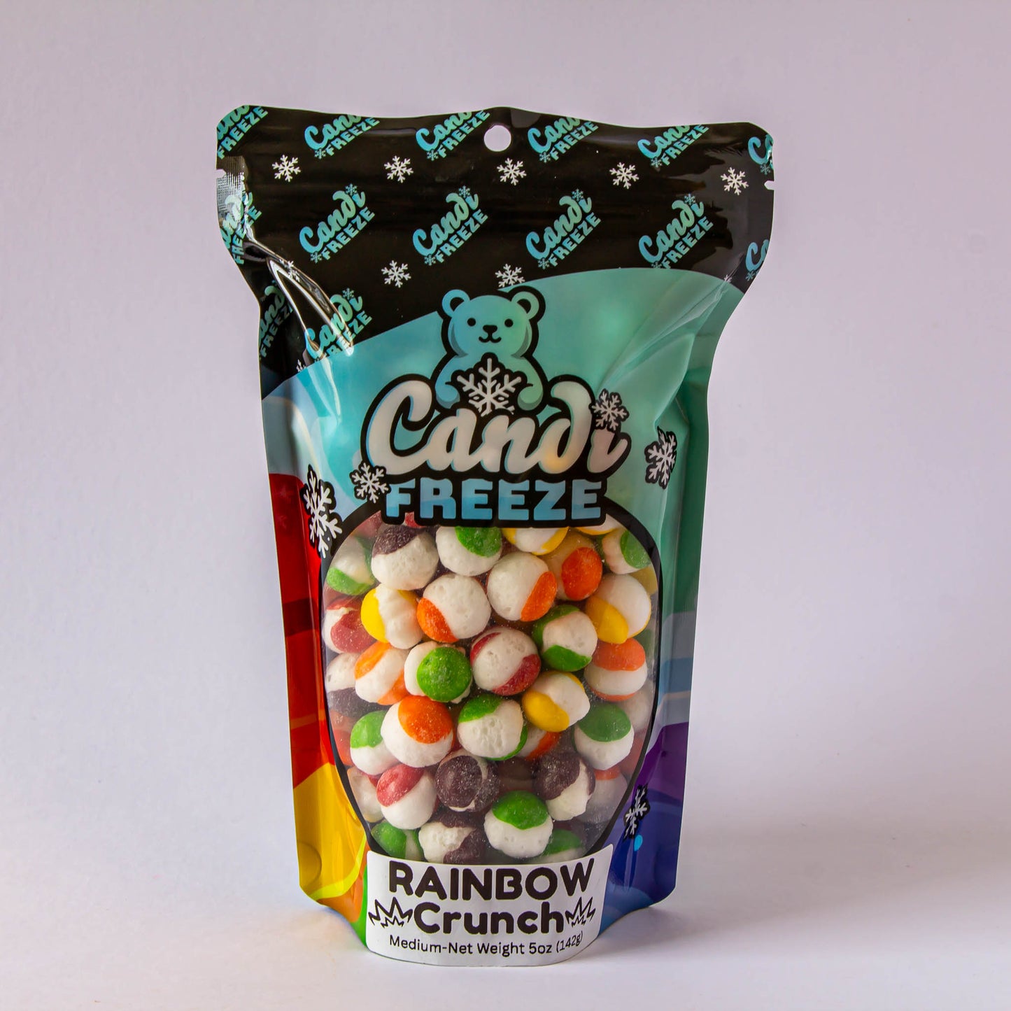 Rainbow Crunch by CandiFreeze – Freeze-Dried, Crunchy, Fruity Rainbow Candy Treat – 5oz Resealable Bag