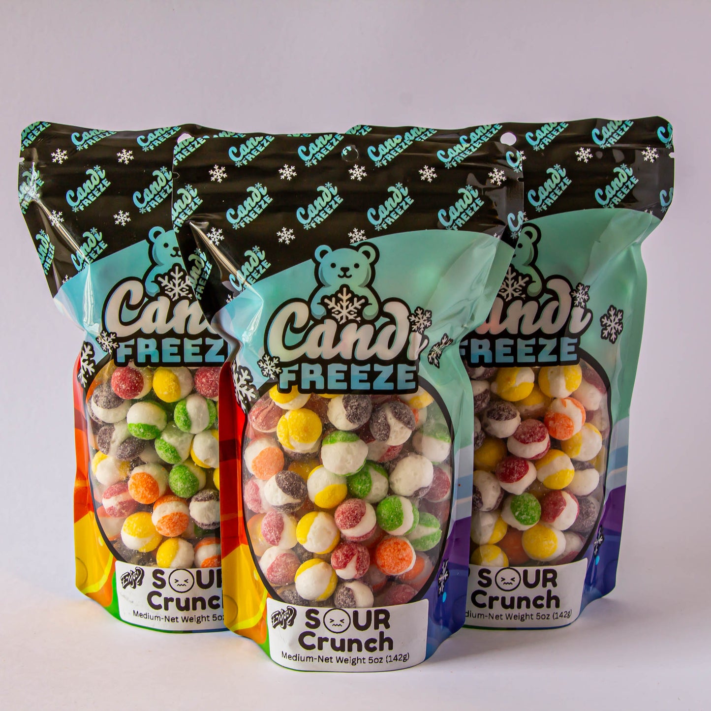 Sour Crunch by CandiFreeze – Freeze-Dried, Crunchy, Sour Rainbow Candy Bites – 5oz Resealable Bag