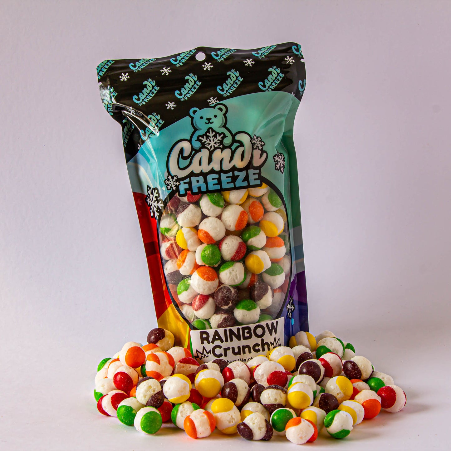 Rainbow Crunch by CandiFreeze – Freeze-Dried, Crunchy, Fruity Rainbow Candy Treat – 5oz Resealable Bag