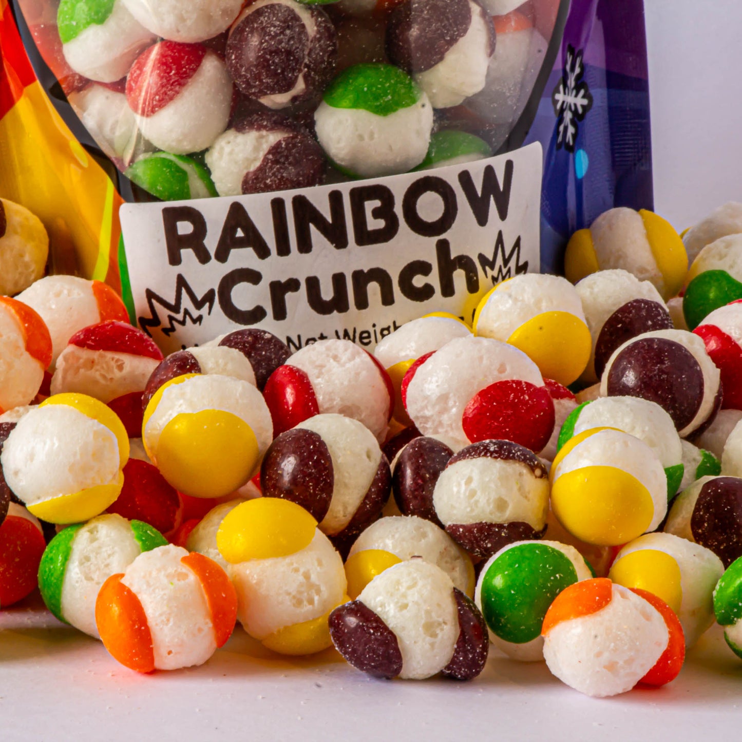 Rainbow Crunch by CandiFreeze – Freeze-Dried, Crunchy, Fruity Rainbow Candy Treat – 5oz Resealable Bag