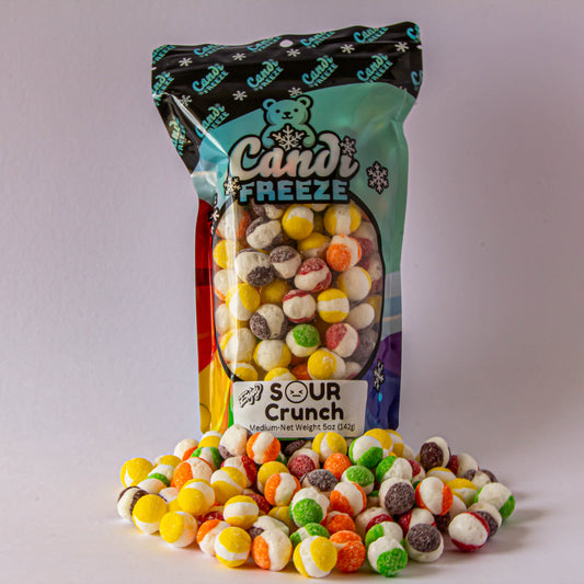 Sour Crunch by CandiFreeze – Freeze-Dried, Crunchy, Sour Rainbow Candy Bites – 5oz Resealable Bag