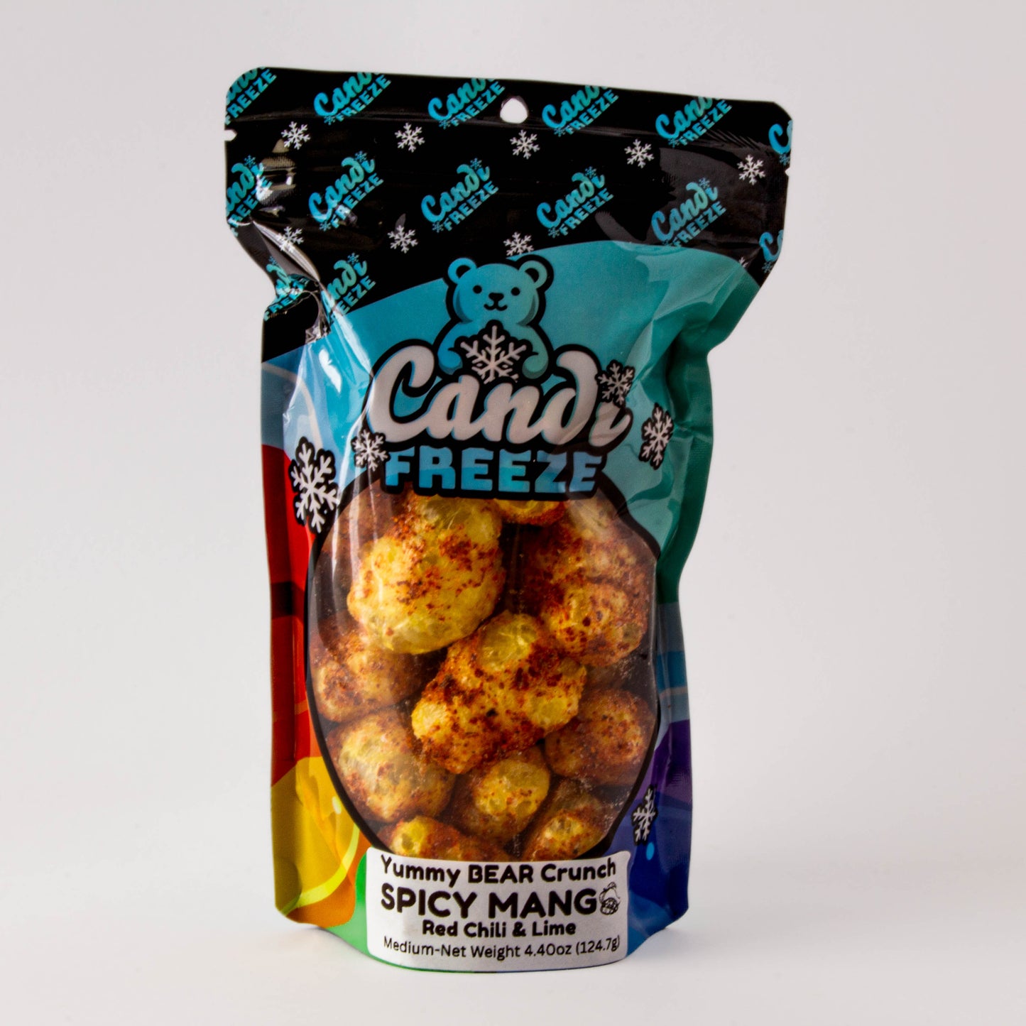 Spicy Mango Yummy Bear Crunch by CandiFreeze – Freeze-Dried, Crispy, Sweet & Spicy Chili Lime Bites – 4.4 oz Resealable Bag