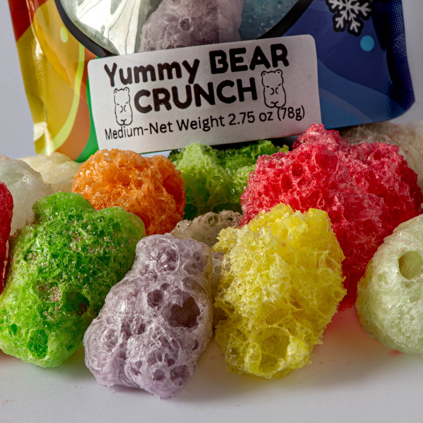 Yummy Bear Crunch by CandiFreeze – Freeze-Dried, Crunchy, Fruity Bites – 2.75oz Resealable Bag